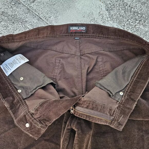 Kirkland Signature Men Pant Brown Corduroy Straight Dress Pant Size 38X28 - Picture 7 of 10